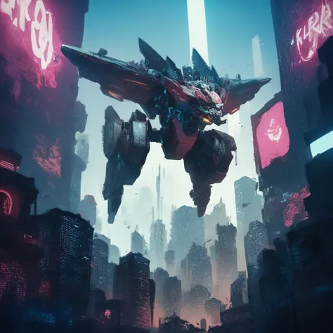 score_9, score_8_up, score_7_up, score_6_up, score_5_up, score_4_up,a giant mecha with cybernetic attachments and rocket pods flying over a futuristic cyberpunk city with neon lights,outdoors,source photorealistic, <lora:PonyrealisticXLlitev2:1>