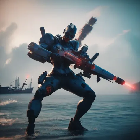 score_9, score_8_up, score_7_up, score_6_up, score_5_up, score_4_up,source_photorealistic,a futuristic battle robot with laser guns attacking a boat,<lora:PonyrealisticXLlite:1>