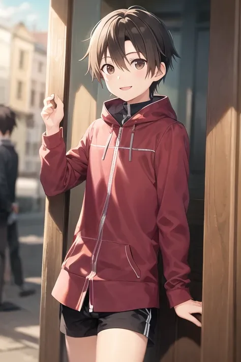 <lora:kirito:0.6>, 1boy, boy, kirito, looking at viewer, standing, cowboy shot, full body, smiling, ultra-detailed