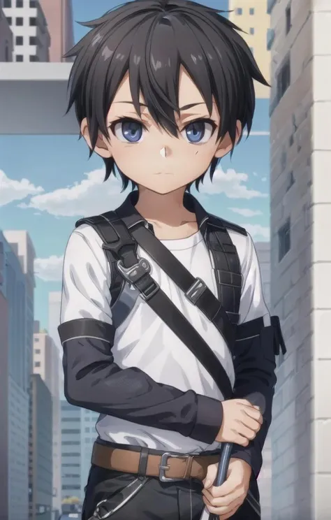 1 boy,more details in eyes,cute,looking at viewer, adorabel boy,cute face,details sky,handsome,young,juvenile, ((masterpiece:1.4,best quality)),multiple details, eyeshadow,sfw,   <lora:kirito:0.7>, kirito