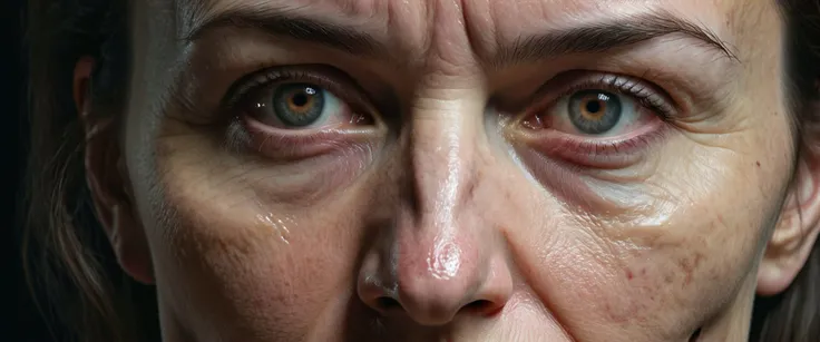 hyperrealistic face of creepy woman