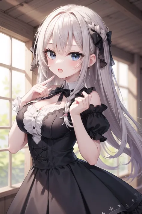 <lora:talkmouth_U_type1_v200:1>
insanely detailed, absurdres, ultra-highres, ultra-detailed, best quality,
1girl, solo, nice hands, perfect hands
BREAK
gothic theme, black gothic dress, white frill, hair dress
BREAK
(nsfw:-1.5)
BREAK
smile, open mouth
BREAK
,
standing, cowboy shot, looking at viewer
BREAK
slender, kawaii, perfect symmetrical face, ultra cute girl, ultra cute face, ultra detailed eyes, ultra detailed hair, ultra cute, ultra beautiful
BREAK
in schoolyard, depth of field, ultra detailed background
BREAK
large breasts
BREAK
brown hair, brown eyes, box braids,