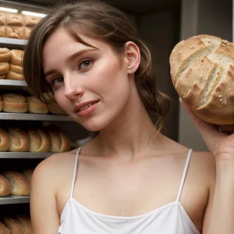 (atmospheric cinematic still inside bakery, full body:1.1), ([Slavic:Thai:0.3] woman:1.15), (anatomically correct body, girl:0.6),(1girl made of baked bread:1.4),texture of bread,detailed texture,sharp,(bread hair, made of baked bread, baked:1.4), (high key light:1.15), cute college girl, ((dynamic poses)), face tilted looking down from_behind, ((flat chest)), small breasts, braid_hair, pigtails, innocent face, blush, shy, (natural skin pigmentation, meaty lips, realistic natural pokies:1.25), (modelshoot style, analog style, strong gloom:1.125), f2.8,  (correct_fingers, feminine_anatomy, correct_eyes:1.15), short hair, (self touching:1.175), (playful expression:1.125), (flawed feminine anatomy, anatomically correct fingers:1.25), amateur model,  (early morning lighting:0.9), (natural realistic figure defects:1.2), (gloomy, rim light:0.85)
, ultra-detailed realism, dramatic light