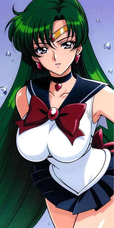 <lora:SetsunaMeiouV2:0.7>, SetsunaMeiou, large_breasts, standing, solo, Pluto_sailor_senshi_uniform,, masterpiece, best quality, detailed face, detailed eyes, highres,