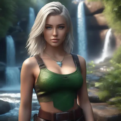 inkunk style,Magazine Cover,wild Ai Artist, Side Chest,cinematic ,realistic , (Sleeveless:1.2), cleavage_Cutout,18 to 22 years old Polish girl, look beautiful Polish girl and blue eyes or green eyes with platinum blonde hair color, rose tatoo, waterfall in the background, treasure, dirty outfit,
cinematic light,unreal engine 5 render, octane render, intricately detailed, cinematic, trending on artstation
