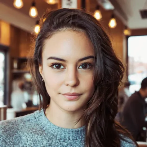 Skin texture, Instagram photo of a woman in a coffee shop in the morning, high quality, skin texture, looking at the camera,  <lora:ceaton_xl_1_standard-merger_73_83_07_03:1>