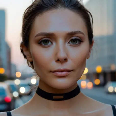 (Skin Texture, pores, natural,iPhone,RAW)), natural lighting, Highest Quality closeup Portrait photo of a pretty woman,black thin choker, clear lipgloss, Nikon Z9, realistic matte skin,  blurry city in the background, 8K, symmetric, whole face,  <lora:eliolsen2_xl_3_standard-000061:0.3>, <lora:eliolsen2_xl_3_standard-000072:0.4>,<lora:eliolsen2_xl_3_standard-000095:0.3>