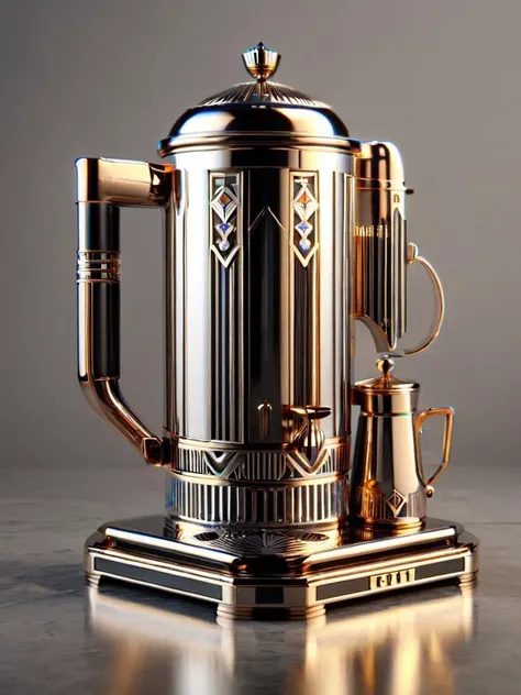 an elegant coffee maker  <lora:Art_Deco_Style_SDXL:1> ais-artdeco