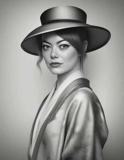 EmmaStone, art by Julia Pishtar, (art by George Tice:1.0) , photograph, Regal Ming Dynasty Girl, Hipster Art, Nikon Z9, 80mm, Movie concept art, <lora:EmmaStoneSDXL:1>