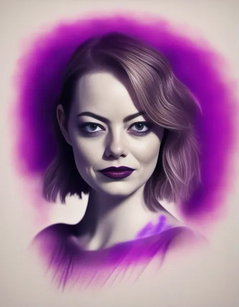 EmmaStone, art by Anatoly Metlan, photograph, Empire Female of Tranquility - Minotaur, ð¤©, Horror, Prehistoricore, Bloom light, film grain, Hasselblad, Fish-eye Lens, Calotype, electric purple and Magenta details, Plain white background, <lora:EmmaStoneSDXL:1>
