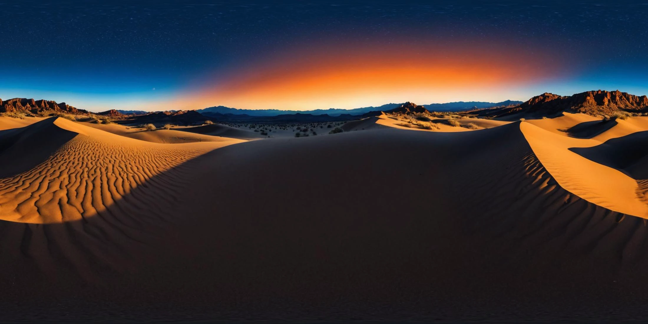360panorama,As the sun dips below the horizon,the desert comes alive with a kaleidoscope of colors. Sand dunes stretch endlessly towards the horizon,their graceful curves sculpted by the winds of time. A solitary cactus stands sentinel amidst the vast expanse,its spiny arms reaching towards the fading light. In the distance,jagged mountains rise from the earth,their rugged peaks painted in hues of orange and red by the dying embers of the day. A coyote's haunting howl echoes through the desert,a reminder of the untamed beauty that thrives in this harsh yet enchanting landscape. Here,under the vast canopy of stars,one can't help but feel a sense of awe and reverence for the natural world.,
complex background,masterpiece,visually stunning:1.5,evocative,best quality,intricate and very detailed:1.5,professionally graded colors,hyper-detailed:1.8,cinematic design:1.5,very detailed image,hyperealistic,realistic art style,photorealism,dynamic lighting,light rays,detailed background,cinematic lighting,cinematic angle,very aesthetic,ultra detailed,intricate details,semi realistic,best quality,realistic,photo realistic,dramatic lighting,detailed lighting,realistic photo,[[volumetric lighting, dappled lighting]],
((vignette)),highly detailed,moody,epic,gorgeous,film,atmospheric haze,Ultra High Resolution,wallpaper,8K,Rich texture details,hyper detailed,detailed background,dramatic angle,epic composition,dynamic lighting,award winning photo,
complex background,caustics,optics,surreal,magic,perfect anatomy,best resolution,best quality,highres,realistic photo,professional photography,professional color grading,cinematic angle,reflection lights,closed up,many details,extreme detailed,full of details,life-like details,cinematic,dramatic,dynamic,extremely refined lines and and shapes,extremely refined details on objects,sharp details,wide range of colors,many details everywhere,raytracing,antialiasing,Realistic soft shadows,Low saturation colors,insane quality,insane resolution,Insane details,masterpiece,8k,4k resolution,<lora:HMSGèªæXL2-000010:1>,