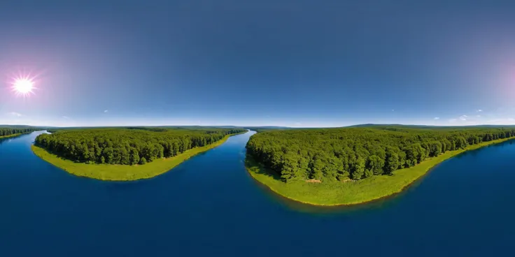 360panorama,Aerial photography,Aerial view of a tree-lined river during the day, early afternoon, sunlight reflecting off the water, peaceful lush natural environment, dense greenery, flowing river, bright natural sunlight, Thomas Cole, realistic, oil painting, landscape, vibrant greens, blues, hints of sunlight, high quality, highly detailed,
complex background,masterpiece,visually stunning:1.5,evocative,best quality,intricate and very detailed:1.5,professionally graded colors,hyper-detailed:1.8,cinematic design:1.5,very detailed image,hyperealistic,realistic art style,photorealism,dynamic lighting,light rays,detailed background,cinematic lighting,cinematic angle,very aesthetic,ultra detailed,intricate details,semi realistic,best quality,realistic,photo realistic,dramatic lighting,detailed lighting,realistic photo,[[volumetric lighting, dappled lighting]],
((vignette)),highly detailed,moody,epic,gorgeous,film,atmospheric haze,Ultra High Resolution,wallpaper,8K,Rich texture details,hyper detailed,detailed background,dramatic angle,epic composition,dynamic lighting,award winning photo,
complex background,caustics,optics,surreal,magic,perfect anatomy,best resolution,best quality,highres,realistic photo,professional photography,professional color grading,cinematic angle,reflection lights,closed up,many details,extreme detailed,full of details,life-like details,cinematic,dramatic,dynamic,extremely refined lines and and shapes,extremely refined details on objects,sharp details,wide range of colors,many details everywhere,raytracing,antialiasing,Realistic soft shadows,Low saturation colors,insane quality,insane resolution,Insane details,masterpiece,8k,4k resolution,<lora:HMSGèªæXL2-000010:1>,