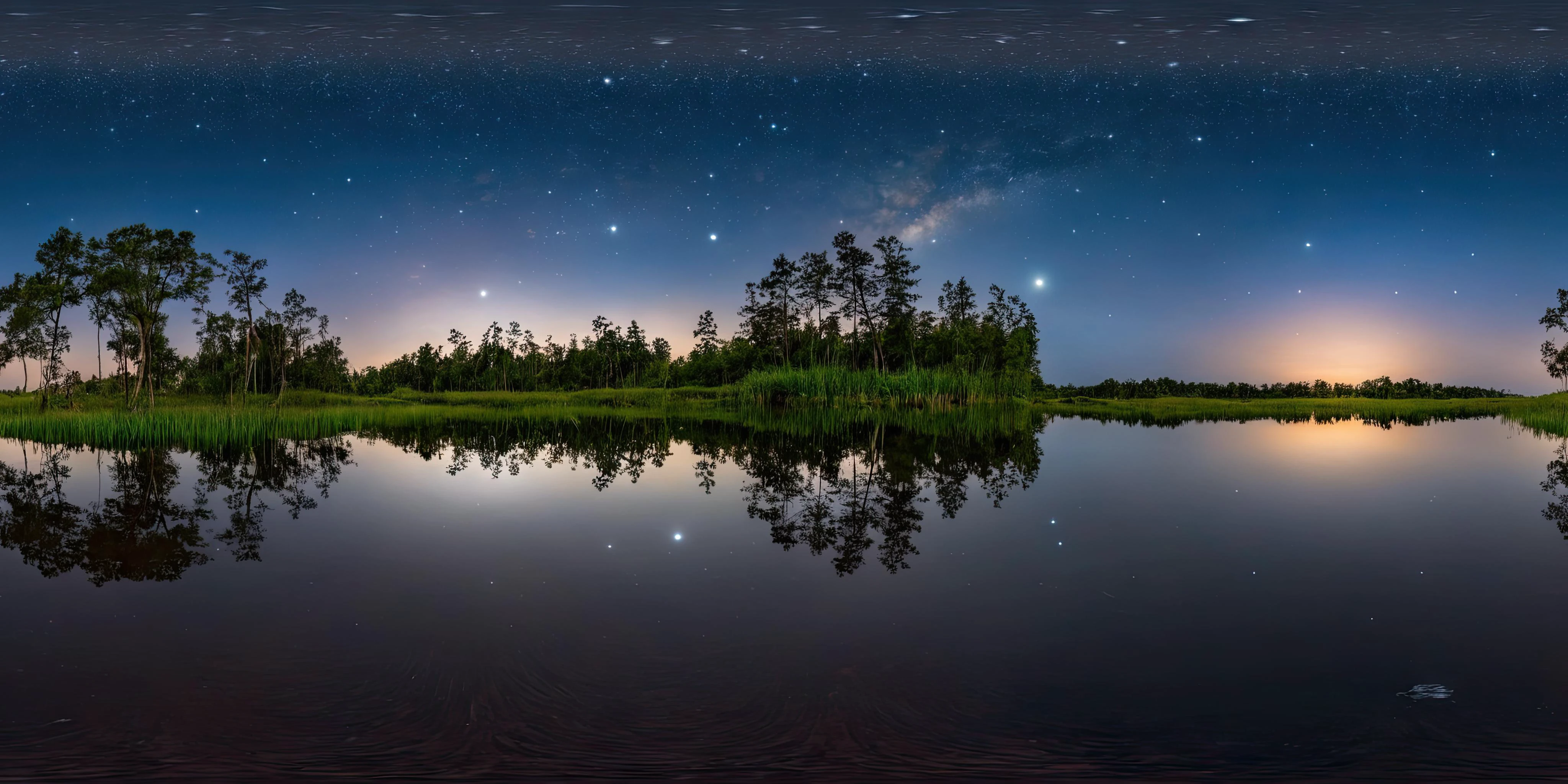 360panorama,Centered Horizon,No seams,<lora:HMSGXL_epoch_9:1>,A Sun,<lora:å
å½±XL:1>,(masterpiece),(best quality),(ultra-detailed),outdoors,sky,cloud,water,tree,no humans,night,star \(sky\),nature,night sky,scenery,forest,starry sky,reflection,ripples,reflective water,illustration,disheveled hair,detailed eyes,perfect composition,moist skin,intricate details,earrings,by wlop,outdoors,sky,cloud,water,tree,no humans,night,star \(sky\),nature,night sky,scenery,forest,starry sky,reflection,ripples,reflective water,exalted,light translucent,glowing,strong colors,detailed,intricate,fine detail,cinematic,very,focused,magical,colorful,mystical,illuminated,sharp focus,
