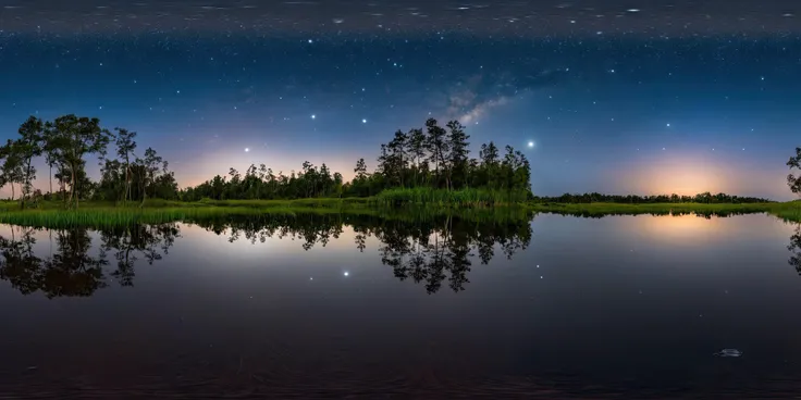 360panorama,Centered Horizon,No seams,<lora:HMSGXL_epoch_9:1>,A Sun,<lora:å
å½±XL:1>,(masterpiece),(best quality),(ultra-detailed),outdoors,sky,cloud,water,tree,no humans,night,star \(sky\),nature,night sky,scenery,forest,starry sky,reflection,ripples,reflective water,illustration,disheveled hair,detailed eyes,perfect composition,moist skin,intricate details,earrings,by wlop,outdoors,sky,cloud,water,tree,no humans,night,star \(sky\),nature,night sky,scenery,forest,starry sky,reflection,ripples,reflective water,exalted,light translucent,glowing,strong colors,detailed,intricate,fine detail,cinematic,very,focused,magical,colorful,mystical,illuminated,sharp focus,