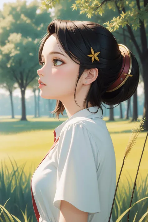 1girl, (stylized by Tran Nguyen:1.0) , masterpiece Cinematic still, dense grass with Twig, intricate details, shot from side of a Average Angry ("Telepath":1.3) , Ash background, Bathed in shadows, Very wide view, Cozy, Vaporwave Art, rim light, 800mm lens, Kodak Ektar, cosmic energy, Magic the gathering, extremely beautiful, artstation