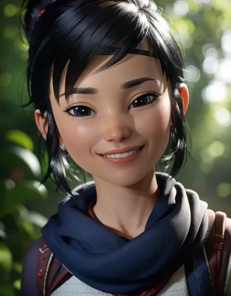 kena, happy, smiling at viewer (8k, RAW photo, best quality, masterpiece:1.2),ultra-detailed, (high detailed skin:1.2), 8k uhd, dslr, soft lighting, high quality,  <lora:Kena_v1:0.8>