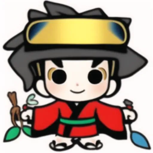 1boy, solo, male focus, white background, chibi, kimono <lora:yuru_kyara:1.0>