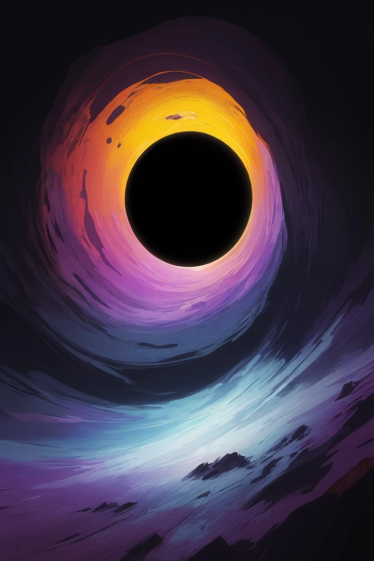 black hole, (colorful, abstract:1.2), [cliff, scenery:0.3]