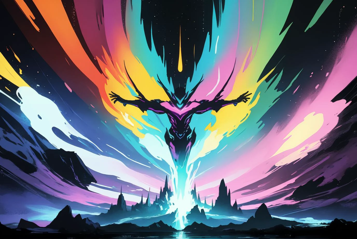 abstract, colorful, light, overwhelming, powerful, aura, scenery