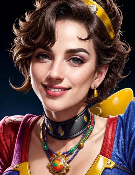 (A woman looking like (super mario:1.2))