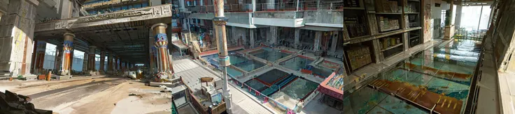 (otherworldly, otherworldly atmosphere, otherworldly appearance), highly insanely detailed, masterpiece, top quality, best quality, highres, 4k, 8k, RAW photo, 
((ancient egyptian theme:1.2)), Hong Kong structure, building, structure, taiwan, korean, 
swirling energy, 
tentacle, 
(underwater), 
reflection, reflective floor, 
abandoned building, overgrown with vegetation, [volumetric fog], cinematic lighting, colorful, colourful, 
(long_hair, long hair, random colors hair, glowing hair, hair over one eye, long messy hair), 
(eyelashes, eyeliner, eyeshadow, eyelashes, long eyelashes), 
collar, earrings, jewelry, necklace, armlet, 
high-heels, 
nsfw, 
cleavage, perfect female body, makeup, 
action pose, 
drunk, biting, 
dawn, 
concept art, top-down view, Game scenes, miniature maps, motor vehicle, gray background, truck, sign, ground vehicle, car, stairs, architecture, parking lot, bridge, highway, city, building, <lora:shapan:0.5>, (fantasy world)