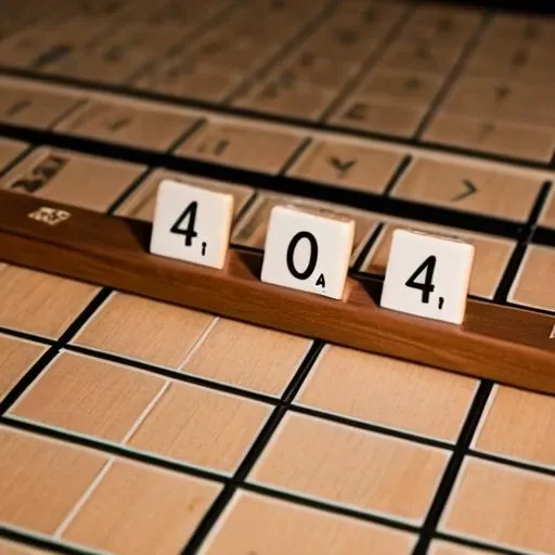 scrabble board with tiles that say 404