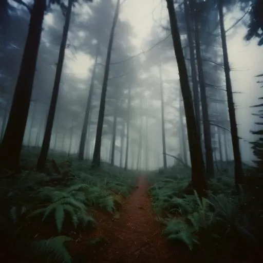foggy forrest, polaroid