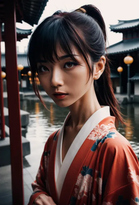 cinematic photo of a beautiful japanese girl