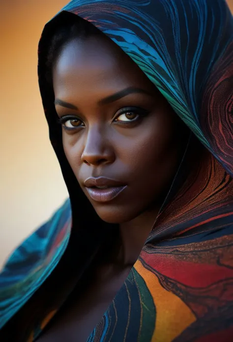 Very close-up mysterious silhouette of a coloured exotic woman with cape, african safari desert, goddess, alluring, by Minjae Lee, Carne Griffiths, Emily Kell, Steve McCurry, Geoffroy Thoorens, Aaron Horkey, Jordan Grimmer, Greg Rutkowski, amazing depth, double exposure, surreal, geometric patterns, intricately detailed, bokeh, perfect balanced, deep fine borders, artistic photorealism , smooth, great masterwork by head of prompt engineering <lora:add-detail-xl:2> <lora:Double_Exposure:0.5>
Close-up