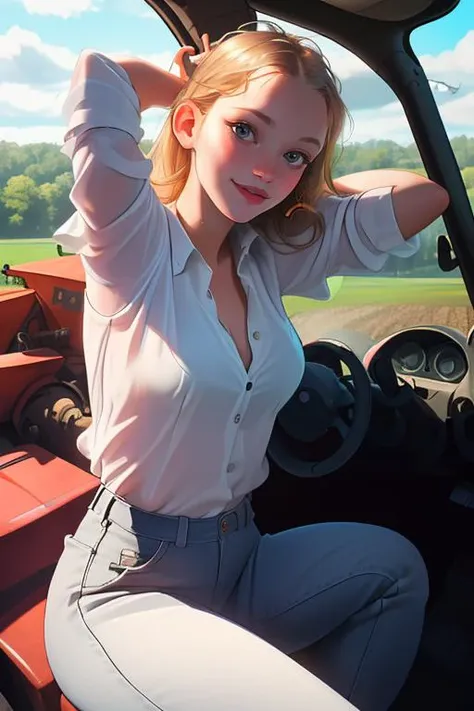 DEN_sophia_violet,
(posing in a tractors cockpit, driving a tractor, country living, country, farming, driving a tractor in a field:1.2),
bokeh, f1.4, 40mm, photorealistic, raw, 8k, textured skin, skin pores, intricate details <lora:epi_noiseoffset2:1>, epiCRealism <lora:ClothingAdjuster3:-1>
