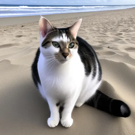 ivykrit cat sitting on the beach