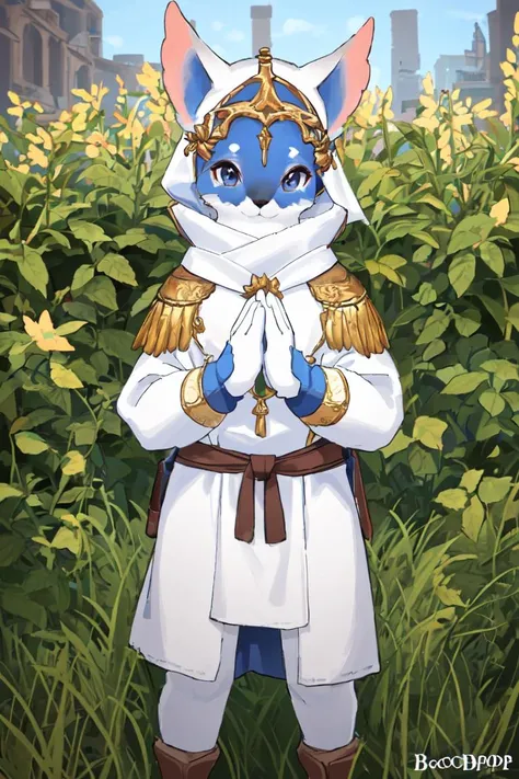 (masterpiece, best quality, hires), <lora:bdoPapu:0.8>, bdopapu, detailed background, front view, praying, cleric, male