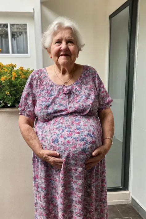 <lora:Maternity_outfit_mamitasfelices:0.55>, realistic photo of an obese granny, 100 years old, wearing a maternity outfit, diabetic, eating disorder, standing, (sharp focus, highly detailed, 4k, 8k, best quality, masterpiece, ultra highres:1)  wholesomegrannies