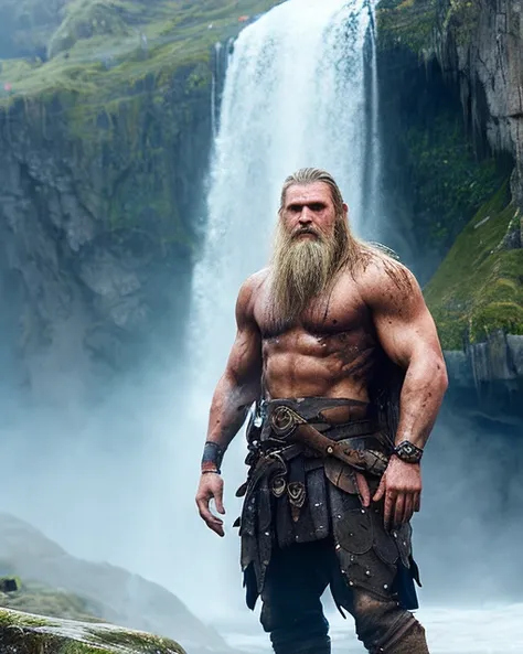 fking_scifi_v2,
portrait of a viking warrior,
standing in a waterfall,
cliffs,
close up