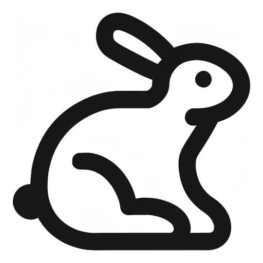 (rabbit icon),icon,smooth,white_background,
(Minimalism),monochrome,vector,best quality,masterpiece,