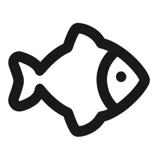 (fish icon),icon,smooth,white_background,
(Minimalism),monochrome,vector,best quality,masterpiece,