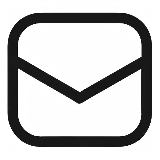 (email icon),icon,black outlines,bold outlines,Rounded corners,smooth,white_background,
(Minimalism),monochrome,vector,best quality,masterpiece,