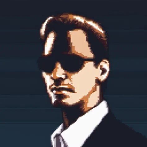 <lora:pixelbuildings128-v1:1>a man face, cool, lighting,