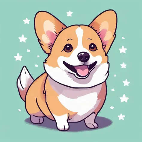 a cute happy corgi, flat shading, minimalist, (pixel:0.8) <lora:pixelbuildings128-v1:1>