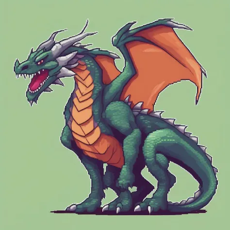 a dragon monster, (flat shading:1.2), (minimalist:1.2) ,(pixel:1.3),pure bg