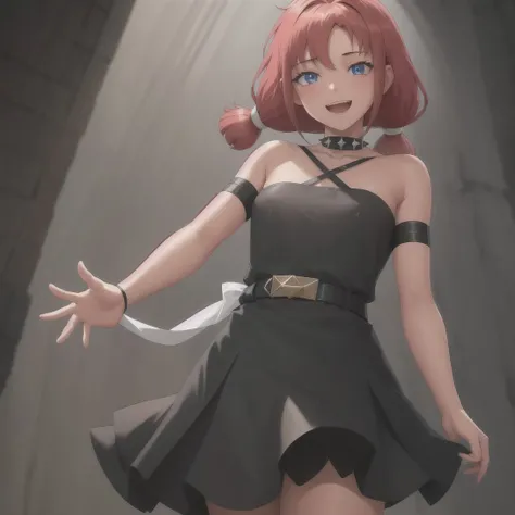 woman,<lora:lina:1>, lina, short hair,dark red top, dark red skirt, panties