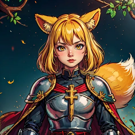 (((<lora:Linda _ Fox girl:1> Fox girl, blonde))), beautiful linework, (outlines:1.05), shadows, <lora:detail_slider_v4:1.0>, <lora:realistic:0.4>, <lora:tangbohu-line_1.0:0.3>, <lora:colorify:0.3>, <lora:GoodHands-beta2:0.8>,, BREAK Style-GravityMagic, solo, upper body, detailed background, detailed face, (black cross, teutonic knight theme:1.1), medieval crusader , solemn demeanor, wearing armor, , ornate gauntlets, crusader insignia, righteous aura, praying, 11th century, monastery in background, wind blowing,