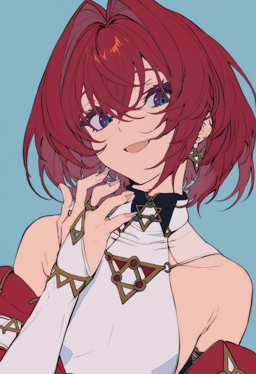A close up of a woman with red hair and a bow tie - SeaArt AI