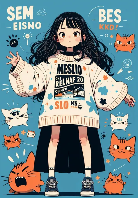 (Masterpiece,best quality),highres,extremely clear 8K wallpaper,high quality, detailed eyes, (illustration:1.1), colorful, vibrant colors, (outline:1.25), (better hand:1.25), (dynamic pose:1.25), beautiful face, :<, black hair,
solo,(1girl:1.5), <lora:mjty:0.6>, (mj-tyg), (), full body, (plain background:1.25), <lora:Lgirl-v6_500steps:1>, <lora:_rL2170:0.4>, poster, blue background, (facing viewer, sideways glance:1), red element