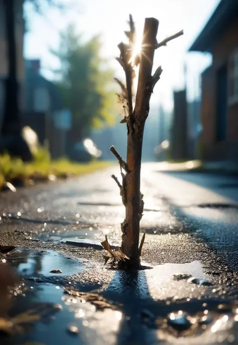 (stickXL:1.4), one stick, a mysterious photo of a common rotten (stick:1.5) made out of old in a diamond rain on a lonely street, sad masterpiece, epic, atmospheric, cinematic, shadow play, perfect composition, serene mood, longing, unbelievable, unique, forgotten, sss, caustics, depth of field, backlight