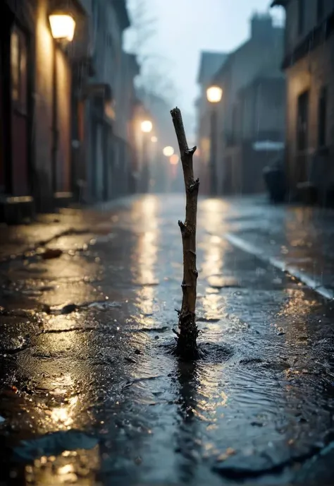 (stickXL:1.4), one stick, a mysterious photo of a common rotten (stick:1.5) made out of old in pouring rain on a lonely street, sad masterpiece, epic, atmospheric, cinematic, shadow play, perfect composition, serene mood, longing, unbelievable, unique, forgotten, sss, caustics, depth of field, backlight <lora:- SDXL - letitflrsh_let_it_flourish_V1.0:0.8>