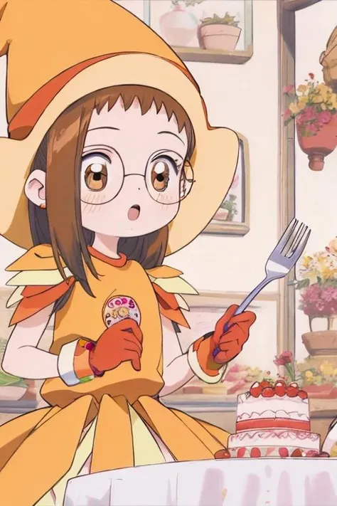majohaduki,1girl,<lora:0010majohaduki-000040:1>,cake,holding_fork,