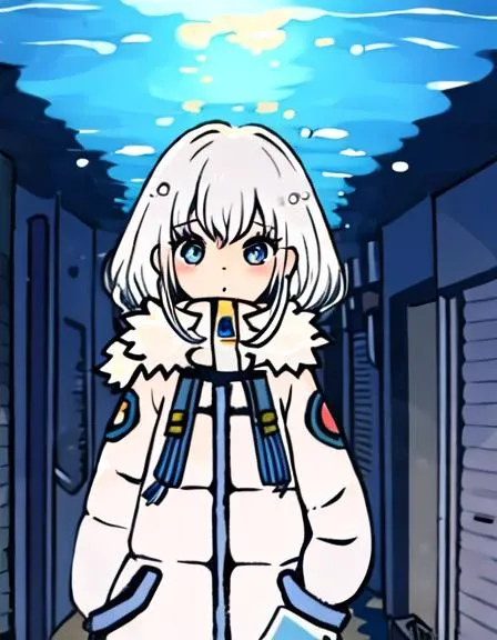 masterpiece, best quality, 1girl, white hair, white winter coat, sea, <lora:cutescrap05v_cutescrap3:0.95>