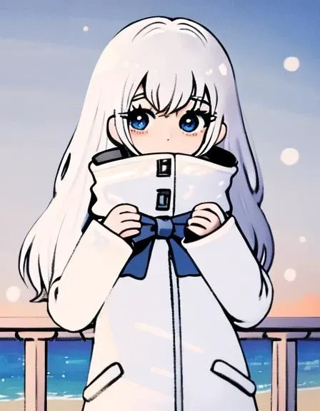 masterpiece, best quality, white hair, white winter coat, sea <lora:cutescrap05v_cutescrap3:1>