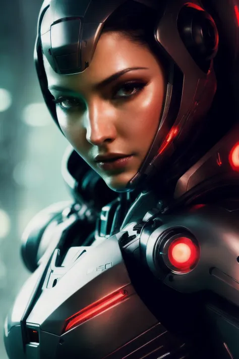 mdc, ((best quality)), ((masterpiece)), (detailed), Midjourney Style, close-up, woman, robot, red eyes, concept art, inspired by Marek Okon, digital art, Crysis Nanosuit, futuristic, (glowing elements:1.1), 4:3 aspect ratio, dynamic duo
<lyco:MadelynCline-RealVision-V1.0:1.0>
